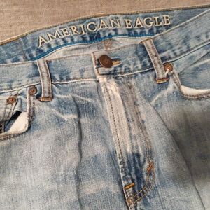 American Eagle Light Jeans (with holes) 33/32